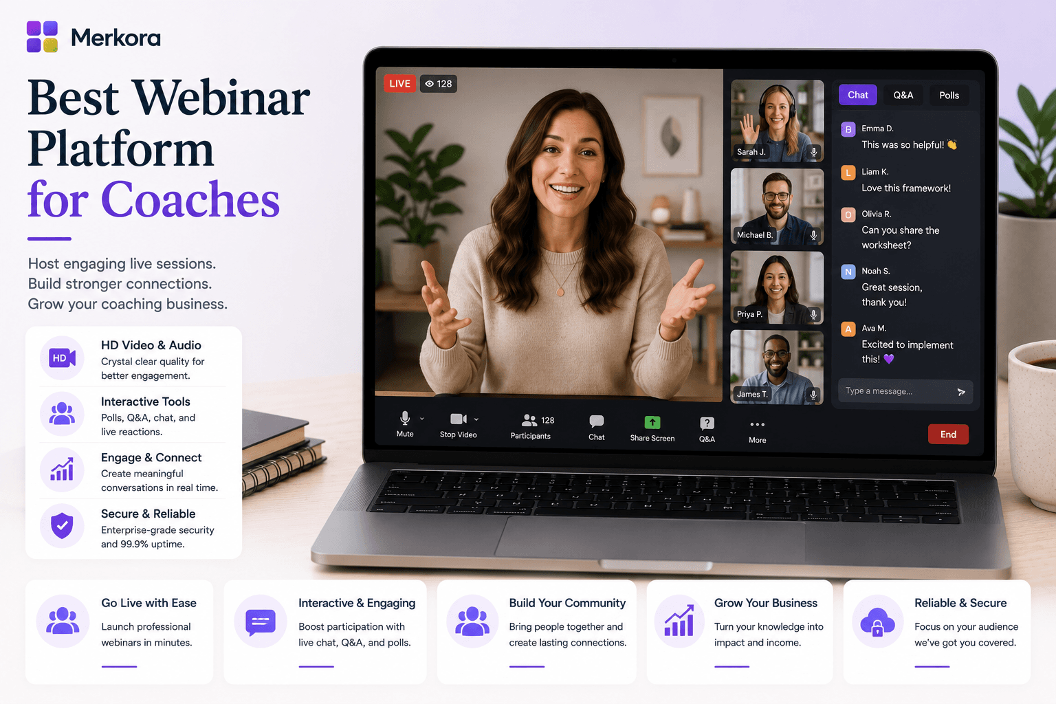 Best Webinar Platform for Coaches in 2026: Zoom vs Crowdcast vs Merkora